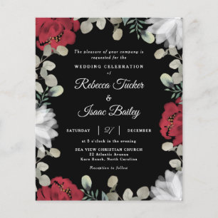 Lámina Elegante Invitación a la Boda de la Flora Blanca R
