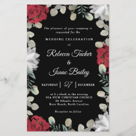 Lámina Elegante Invitación a la Boda de la Flora Blanca R