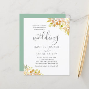 Lámina Elegante Invitación a la Boda Floral de Eucalipto