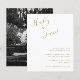 Lámina Elegante Invitación a la Boda Presupuestaria con F
