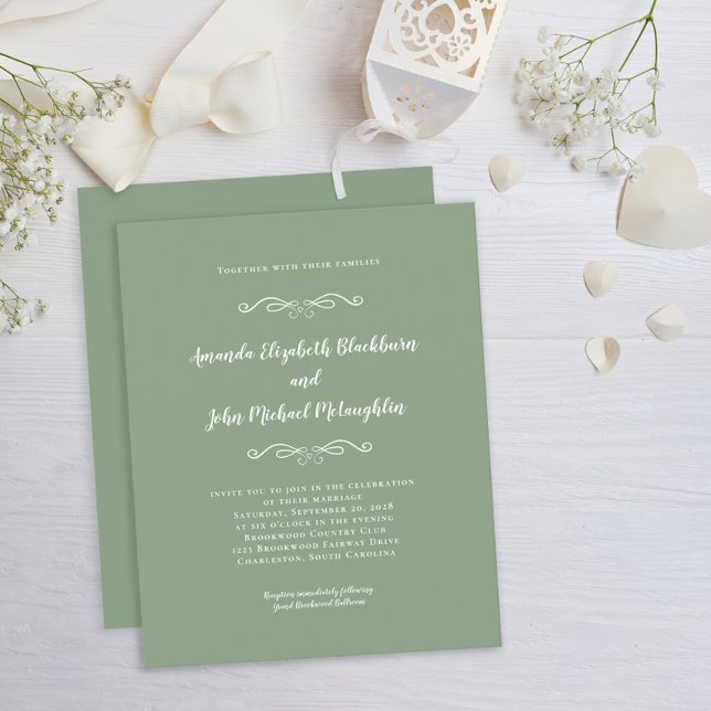 Lámina Elegante Invitación a la Boda Verde Verde Verde de (Subido por el creador)