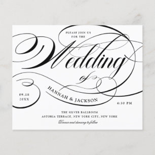 Lámina Elegante invitación a matrimonio presupuestal con