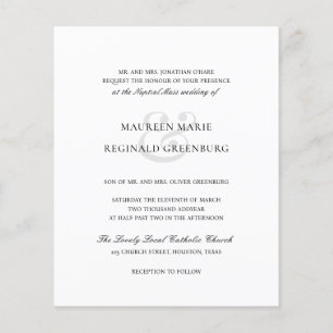 Lámina Elegante Invitación de Boda Católica Económica