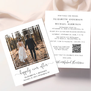 Lámina Elegante Invitación de Boda con Código QR para Rec