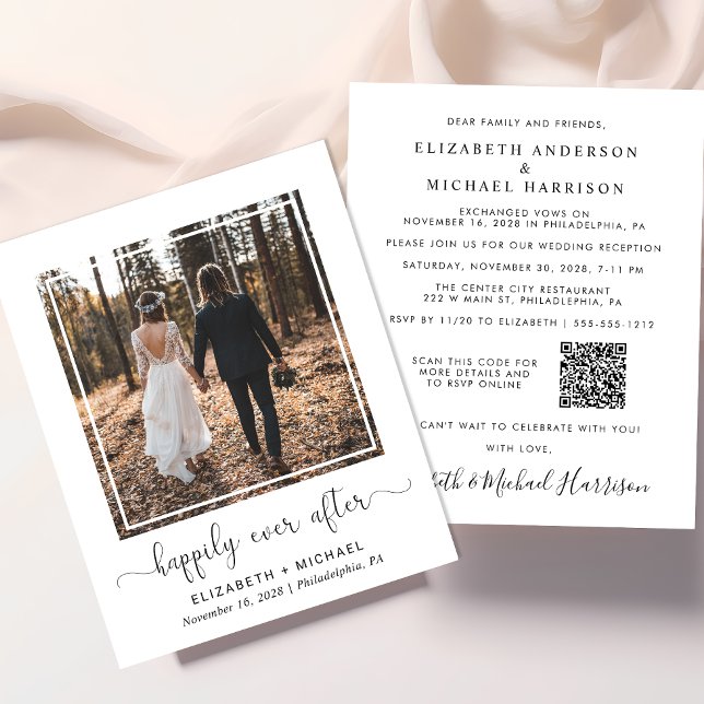 Lámina Elegante Invitación de Boda con Código QR para Rec (Subido por el creador)