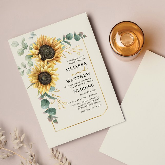 Lámina Elegante Invitación de Boda de Eucalipto de Giro (Subido por el creador)