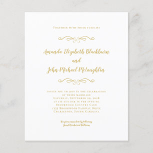 Lámina Elegante Invitación de Boda Presupuesto con Caligr