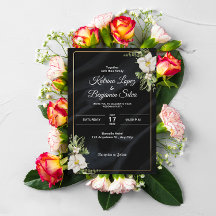 elegante invitación de bodas negras