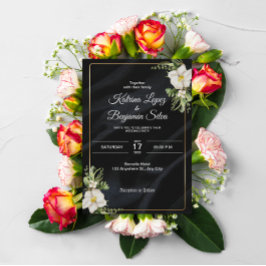 Lámina elegante invitación de bodas negras