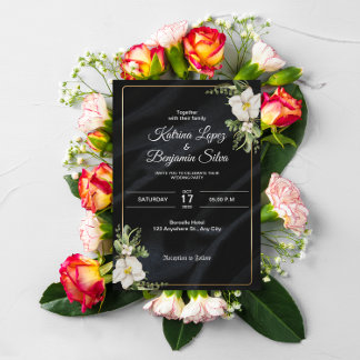 Lámina elegante invitación de bodas negras
