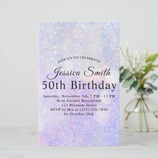 Lámina Elegante Invitación de cumpleaños purpurinoso púrp (Subido por el creador)