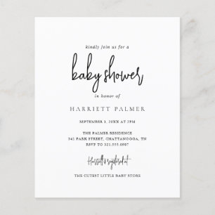 Lámina Elegante invitación para Baby Shower de presupuest