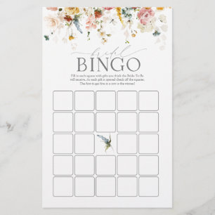 Lámina Elegante Jardín Flores Juego de Bingo de Novias