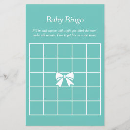 Lámina Elegante juego de adivinación de Baby Shower azul 