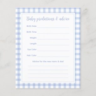 Lámina Elegante juego de adivinanzas de Baby Shower Blue