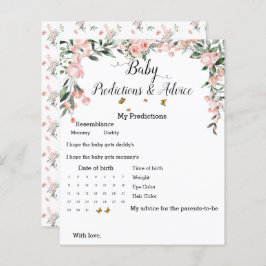 Lámina Elegante juego de Baby Shower de rosas rosadas y m