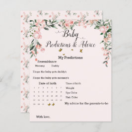 Lámina Elegante juego de Baby Shower de rosas rosadas y m