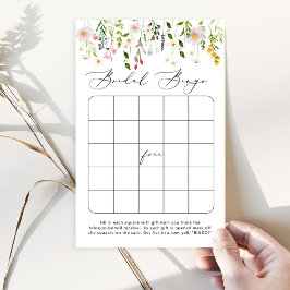 Lámina Elegante juego de bingo de ducha de novia Wildflow