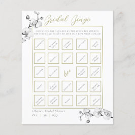 Lámina Elegante Juego de Bingo de Ducha Orquídea Dorada