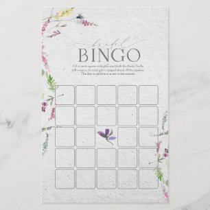 Lámina Elegante juego de Bingo de Flor Silvestre