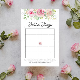 Lámina Elegante juego de bingo de novia floral rosa de Ru