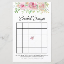Lámina Elegante juego de bingo de novia floral rosa de Ru