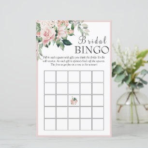 Lámina Elegante juego de bingo de novia Rosa floral