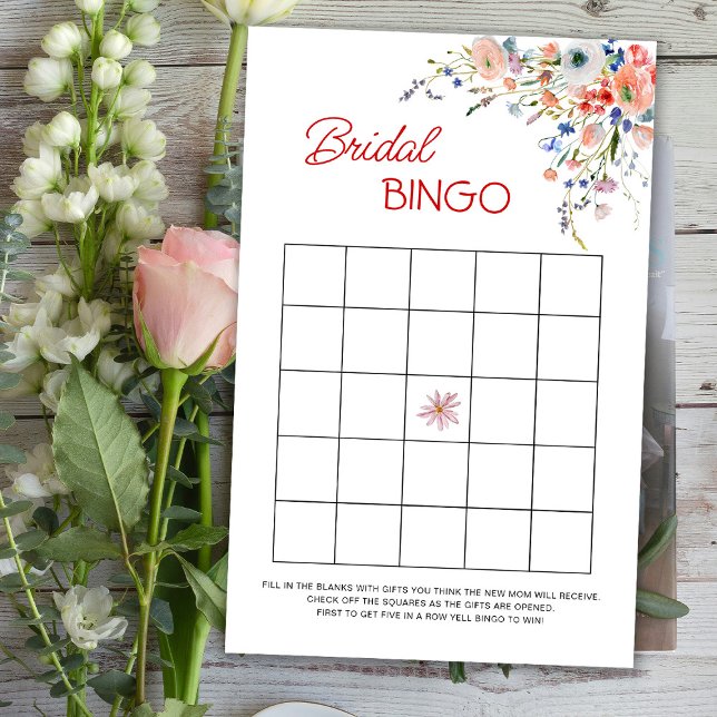 Lámina Elegante Juego de Bingo Floral Nupcial (Subido por el creador)