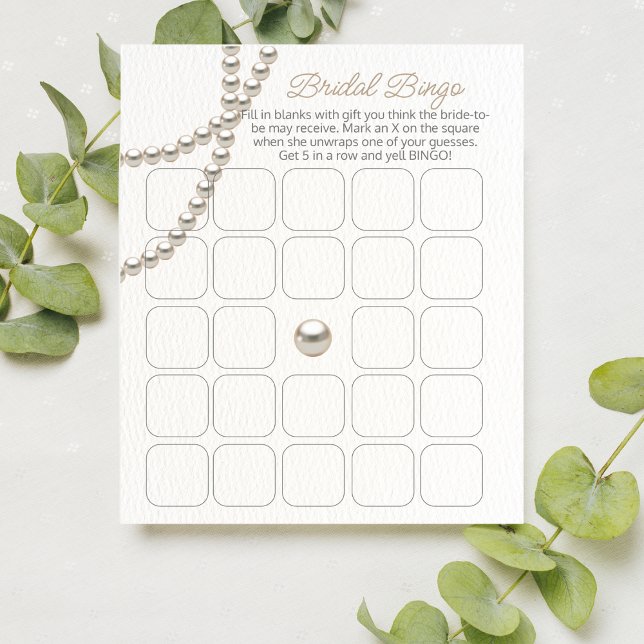 Lámina Elegante juego de bingo Pearl Bridal Shower (Subido por el creador)