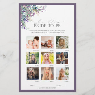 Lámina Elegante juego de ducha con flores de lavanda