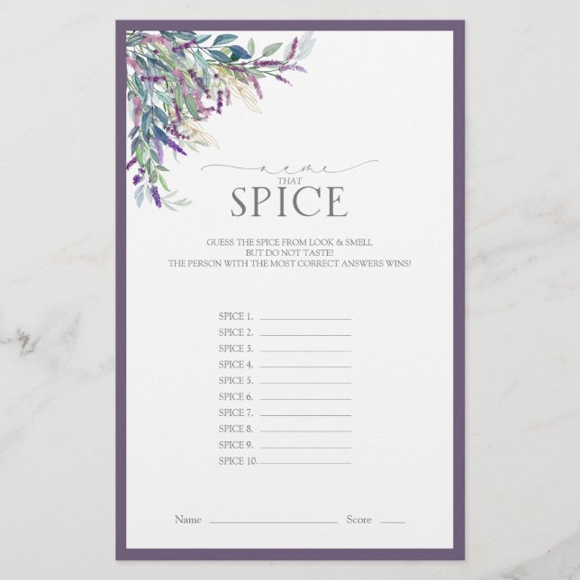 Lámina Elegante juego de ducha con flores de lavanda (Anverso)