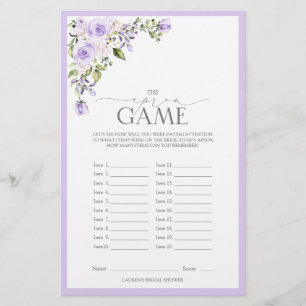 Lámina Elegante juego de ducha con flores de lavanda de L