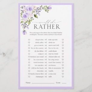 Lámina Elegante juego de ducha con flores de lavanda de L