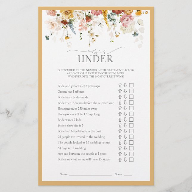 Lámina Elegante juego de ducha con flores silvestres amar (Anverso)