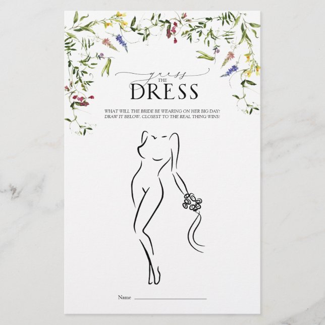 Lámina Elegante juego de ducha con flores silvestres de v (Anverso)