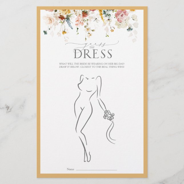 Lámina Elegante juego de ducha de flores salvajes amarill (Anverso)