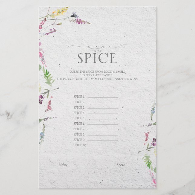 Lámina Elegante juego de ducha de flores silvestres botán (Anverso)