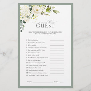 Lámina Elegante juego de ducha de novia verde gris blanco