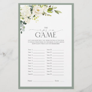 Lámina Elegante juego de ducha de novia verde gris blanco