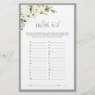 Lámina Elegante juego de ducha de novia verde gris blanco