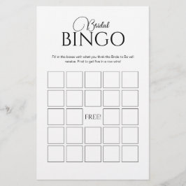 Lámina Elegante juego de ducha de novias con bingo de nov