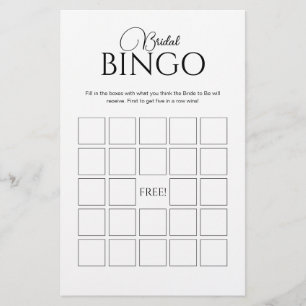 Lámina Elegante juego de ducha de novias con bingo de nov