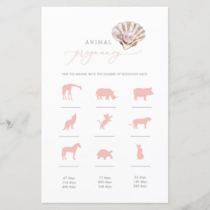 Lámina Elegante juego de embarazo de animales de la Perla