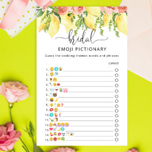 Lámina Elegante juego de Emoji botánica de limón
