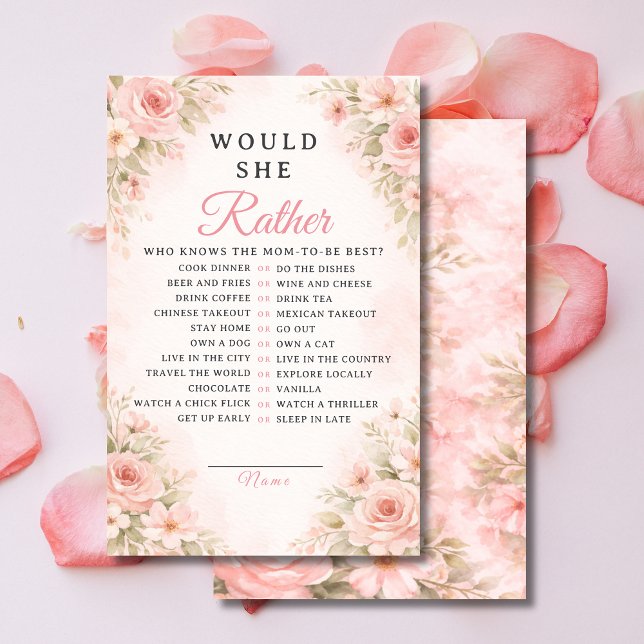 Lámina Elegante juego de '¿Qué preferiría?' con flores ro (Subido por el creador)