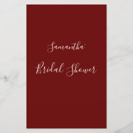 Lámina Elegante juego moderno de ducha de novia en Borgoñ