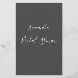 Lámina Elegante juego moderno de ducha de novia gris oscu