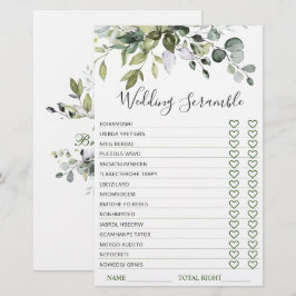 Lámina Elegante juego para la ducha nupcial con vegetació