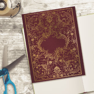 Lámina Elegante libro de cuero de burdeos de Borgoña