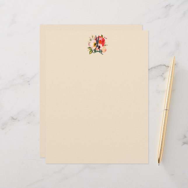 Lámina Elegante Logotipo de salon floral (Anverso/Reverso In Situ)